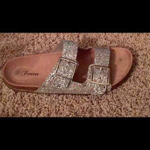 Forever Silver Glitter Sandal